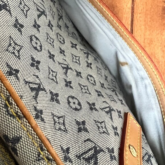 Louis Vuitton LV Mini Lin Marie Navy Monogram Satchel Handbag - Picture 10 of 11